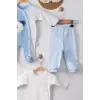 Ayıcık Nakışlı Tulumlu % 100 Pamuk Erkek Bebek 5li Set
