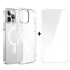 Baseus Crystal iPhone 13 Pro Max 6.7 Magsafe Silikon Kılıf + Tempered Ekran Koruyucu Set-(5775)