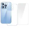 Baseus Crystal iPhone 14 Pro Max 6.7 Ultra-Thin Silikon Kılıf + Tempered Ekran Koruyucu Set-(5775)