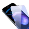 Baseus Crystal iPhone 15 Pro Max Full Koruma Anti Mavi Işık Tempered Cam Ekran Koruyucu 2 Adet Set-(5775)