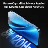 Baseus Crystalline iPhone 15 Pro Max Privacy Hayalet Full Koruma Cam Ekran Koruyucu-(5775)