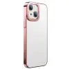 Baseus Glitter iPhone 13 6.1inç Kılıf Renkli Kenar Şeffaf Silikon-(5775)