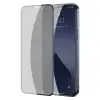 Baseus İPhone 12/12 Pro 6.1 023mm Anti Spy Çerçeveli Tempered Cam Ekran Koruyucu 2 Adet Set-(5775)