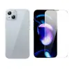 Baseus iPhone 15 Plus Schott Serisi Şeffaf Silikon Kılıf + Tempered Ekran Koruyucu Set-(5775)