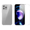 Baseus iPhone 15 Pro Schott Serisi Şeffaf Silikon Kılıf + Tempered Ekran Koruyucu Set-(5775)
