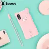 Baseus İPhone Xs Max Bear Sevimli Ayı Figür Soft Silikon Kılıf-(5775)