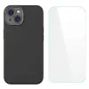 Baseus Liquid Silica Gel iPhone 14 6.1 Silikon Kılıf + Tempered Ekran Koruyucu Set-(5775)