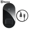 Baseus Simple 2in1 Kablosuz Wireless Şarj 18W iPhones+iPods-(5775)