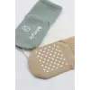 Basic Kaymaz Penye Soket Çorap 3Lü BS10107 Nil Ekru Bej