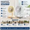 Bej 12 Inc Ev - Ofis Kompakt - Sessiz - İki Kademe Masaüstü Vantilatör Sf-7703 Bx40
