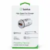 Micro USB Beyaz 18W QC 3.0 Kablolu Araç Şarj Cihazı Bevius BVS-AU506