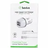 Lightning Beyaz 15W Çift USB Kablolu Araç Şarj Cihazı Bevius BVS-AU516