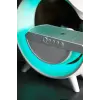 Beyaz Bluetooth Hoparlörlü Masa Lambası, Kablosuz Şarj Özellikli ve 2 Saat Dinleme Süresi