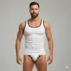 Beyaz Delikli Kumaş Tank Top Slip Takımı