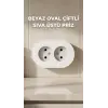 Beyaz İkili Topraklı Priz Duvar Tipi Modern Tasarım