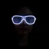 Beyaz Led Işıklı Parti Gözlüğü - Neon Glow Şerit Gözlük 3 Modlu