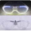 Beyaz Led Işıklı Parti Gözlüğü - Neon Glow Şerit Gözlük 3 Modlu