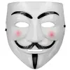 Beyaz Pembe Yanaklı V For Vendetta Maskesi