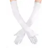 Beyaz Renk Dirseğe Kadar Uzun Kumaş Eldiven 40 Cm Bx40