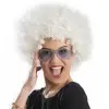 Beyaz Renk Kıvırcık Afro Bonus Peruk Bx40