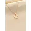 Beyaz Sedefli Kelebek Figürlü Kadın Kolye