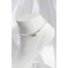 Beyaz ve Karışık Renk Boncuklu Balık Figürlü Halhal