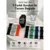 Bluetooth Görüşme Destekli Akıllı Saat Seti Kablosuz Kulaklık, 7 Kordon ve Çoklu Spor Modu
