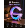 Bluetooth Hoparlör 15W Kablosuz Hızlı Şarj LED Gece Lambası