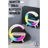 Bluetooth Hoparlör 15W Kablosuz Hızlı Şarj LED Gece Lambası