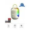 Bluetooth Hoparlör Çift Mikrofonlu Kablosuz Parti Speaker Beyaz