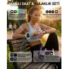 Bluetooth Kulaklıklı Akıllı Saat Seti Yüksek Ses Kalitesi ve 3D Ekran