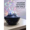 Bluetooth Müzikli Disko Işığı RGB Parti Projektörü Dahili Hoparlör USB Micro SD Destekli