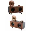 Bluetooth Nostalji Speaker Radyo Gramofon Ahşap Renk Vintage Yeni Nesil
