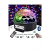 Bluetooth özellikli beyaz renkli ışıklı lazer led küre disko topu parti aydınlatması