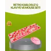Bluetooth Retro Kablosuz Klavye ve Mouse Seti – 3 Cihaz Bağlantılı, Sessiz Tuş, Uzun Pil Ömrü
