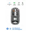 Bluetooth USB Çift Modlu Sessiz Mouse, Şeffaf Mıknatıslı Kapaklı, Type-C Şarjlı, DPI Ayarlı, Kablosuz 10m Çekim Mesafeli, Masaüstü Kısayol Tuşlu, Taşınabilir Şarjlı Mouse Siyah