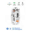 Bluetooth USB Çift Modlu Sessiz Mouse, Şeffaf Mıknatıslı Kapaklı, Type-C Şarjlı, DPI Ayarlı, Kablosuz 10m Çekim Mesafeli, Masaüstü Kısayol Tuşlu, Taşınabilir Şarjlı Mouse Beyaz