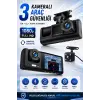C309 Tipi 3 Kameralı LCD Ekran Araç Kamerası Hareket Sensörlü Gece Görüşlü G Sensörlü