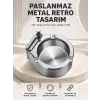 Çakmaklı Küllük Paslanmaz Metal Yuvarlak Tasarım