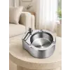 Çakmaklı Küllük Paslanmaz Metal Yuvarlak Tasarım