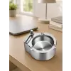 Çakmaklı Küllük Paslanmaz Metal Yuvarlak Tasarım