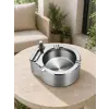 Çakmaklı Küllük Paslanmaz Metal Yuvarlak Tasarım