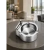 Çakmaklı Küllük Paslanmaz Metal Yuvarlak Tasarım