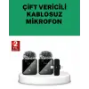 Canlı Yayın ve Video Çekimleri İçin Çiftli Kablosuz Yaka Mikrofon