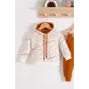 Çapraz Bears Kapüşonlu % 100 Pamuk Erkek Bebek Takımı