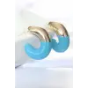 CCB Mavi Gold Çift Renk Küpe 5886