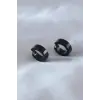 Çelik Siyah Renk Sıkıştırmalı Erkek Küpe