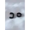 Çelik Siyah Renk Sıkıştırmalı Erkek Küpe