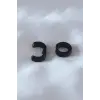 Çelik Siyah Renk Sıkıştırmalı Erkek Küpe 5886