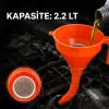 Çelik Süzgeçli Huni - Spiralli ve Sabit Borulu - 2.2 Litre Kapasite